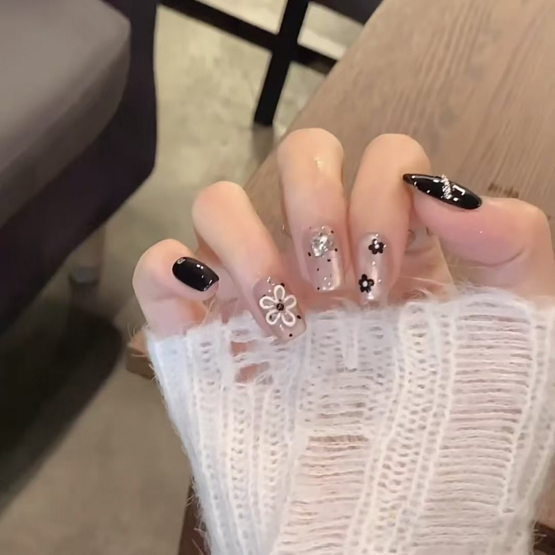 香风野菊猫眼纯手工美甲贴片假指