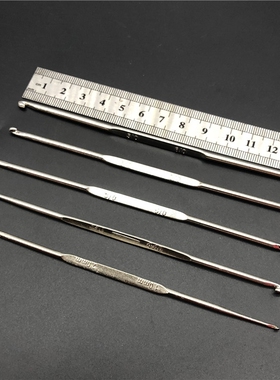 不锈钢双头钩针大小钩头钩针不带舌头钩针毛衣毛线编织勾子