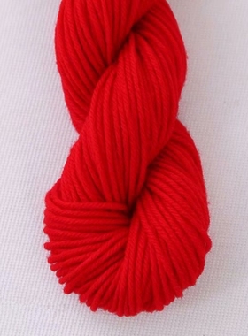 手编中粗毛线大红色结婚