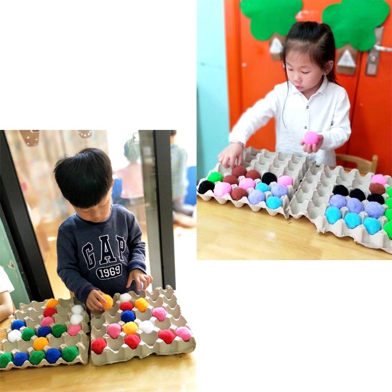 3cm高弹毛球diy绒球彩色毛绒球装饰材料画猫玩具幼儿园手工服装饰图片