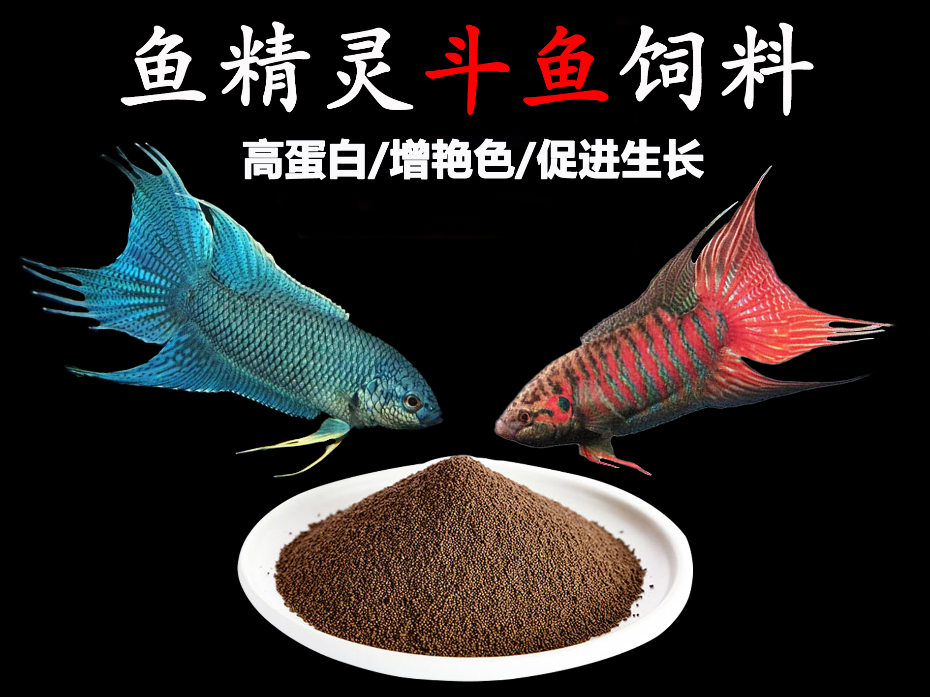 鱼饲料高蛋白颗粒增红小型鱼普叉