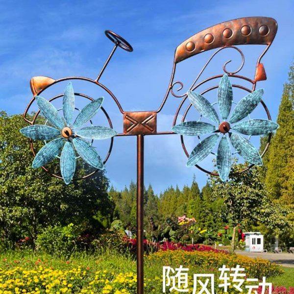 户外风车花园阳台庭院铁艺旋转装饰摆件自行车模型创意造景布置,家居饰品,户外/庭院摆件,淘宝优惠券,粉丝福利购,淘宝优惠卷