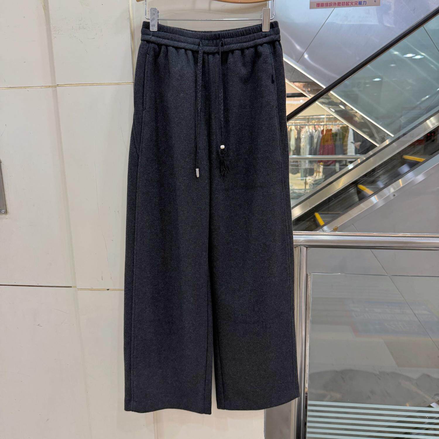 26756 欧货时尚百搭松紧高腰休闲裤减龄显瘦加厚女裤秋冬新款2026