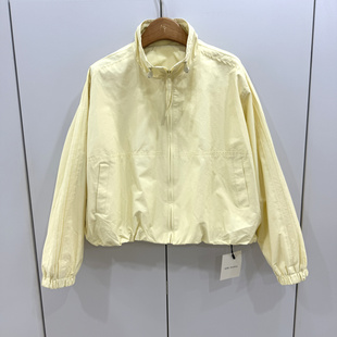 立领抽绳拉链短外套宽松百搭休闲夹克女 10508欧洲站2026春时尚