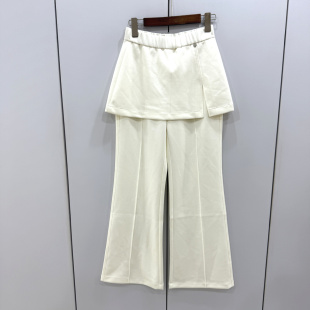 弹力微喇休闲裤 松紧高腰开叉遮屁帘假两件修身 女 268012春时尚 668