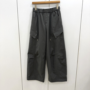 休闲裤 脚工装 女 F88900欧货2026春松紧高腰宽松显瘦百搭抽绳裤 888