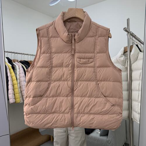892NB02欧货立领拉链轻薄羽绒马甲女90鸭绒无袖保暖百搭修身外套