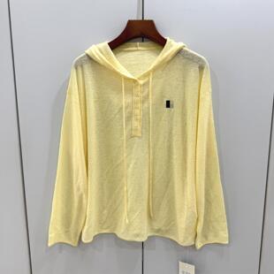 65308欧洲站2026春时尚连帽抽绳绵羊毛针织衫宽松慵懒风百搭上衣