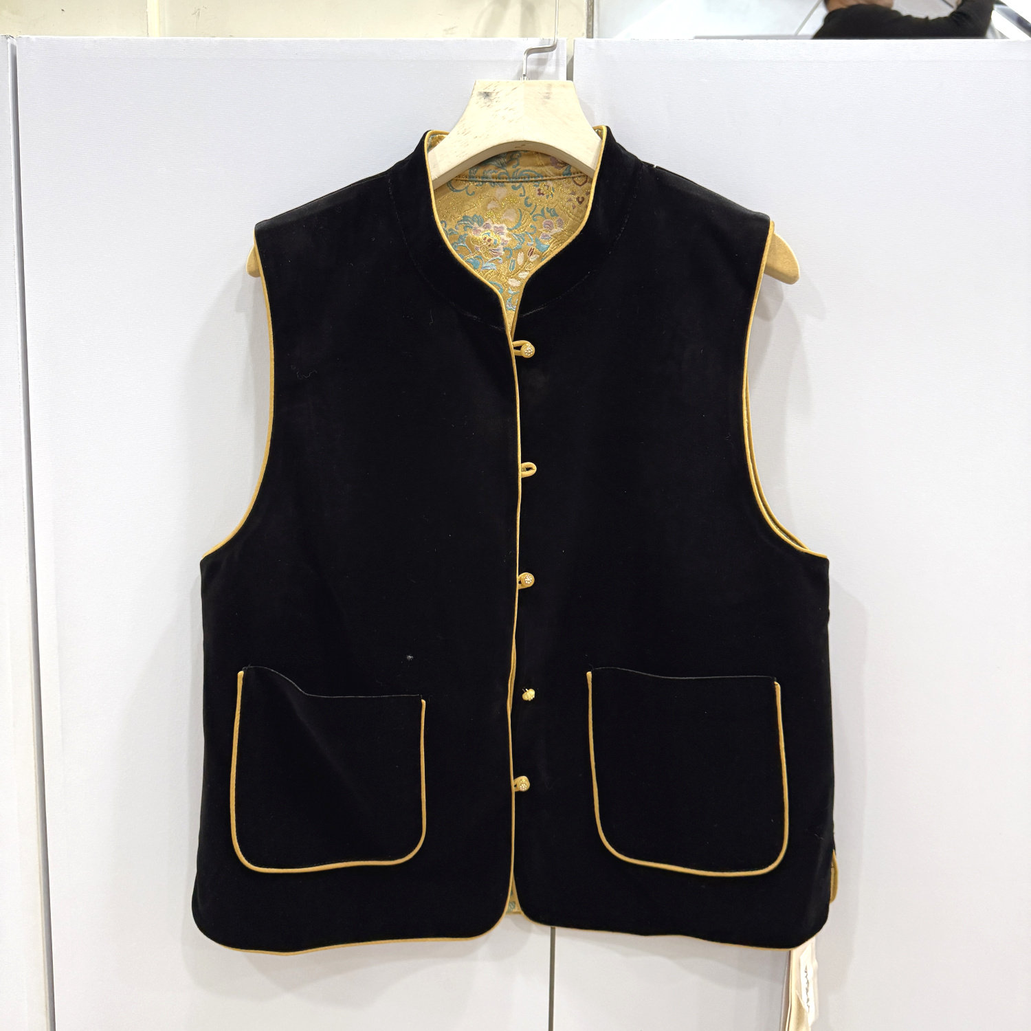 依米莎26A005春时尚撞色提花单排扣立领国风两面穿丝绒马甲外套女,女装/女士精品,马夹,淘宝优惠券,粉丝福利购,淘宝优惠卷