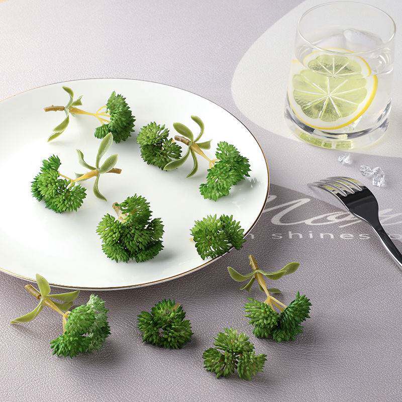 店餐菜厅真点缀花草餐仿冷盘饰菜饮摆品意境刺身盘装饰花酒草新款