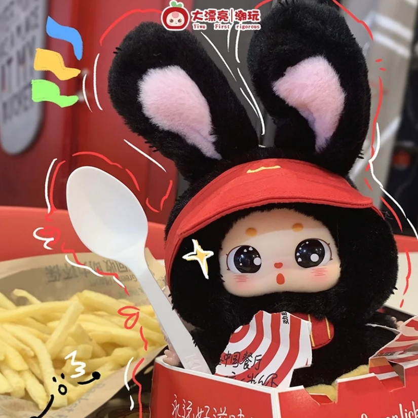 广东现货娃三岁新品小胖豆今天吃啥呢系列潮玩毛绒盲盒