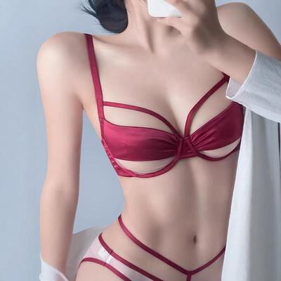 【原版】红色内衣女大胸显小套装收副乳防下垂本命年结婚新娘文胸