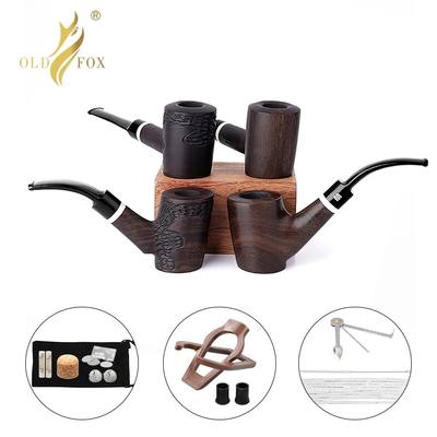 Old Fox Black Sandalwood Tobacco Bent Apple Pipe Set Accesso