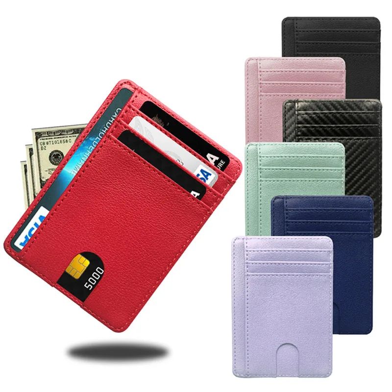 8 Slot Slim RFID Blocking Leather Wallet Credit ID Card Hold
