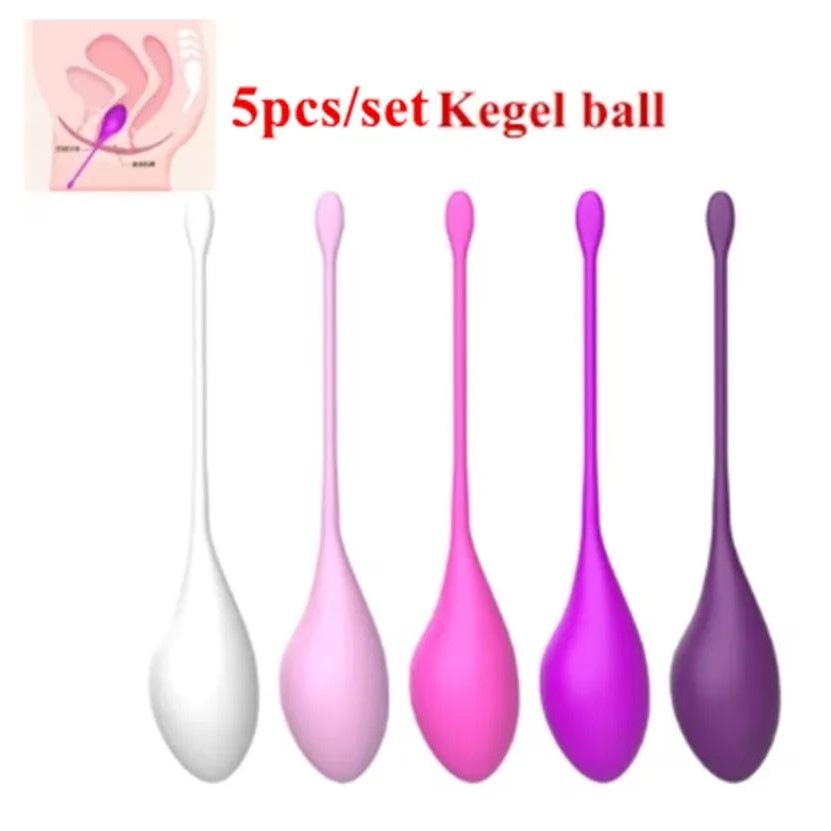 5pcs/set Kegel Ball Vaginal Dumbbells Full Silicone Pussy Va