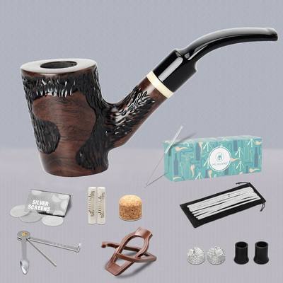 Cherrywood Tobacco Pipe Sandalwood pipe with cleaning set, a