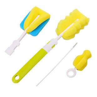 4Pcs/set Brush Sponge Rotation Baby Pacifier Cup Nipple Clea