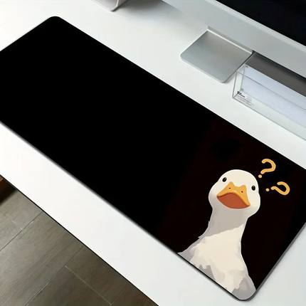 Cute Duck Theme Design, Question Mark Duck XXL Big Mouse Pad