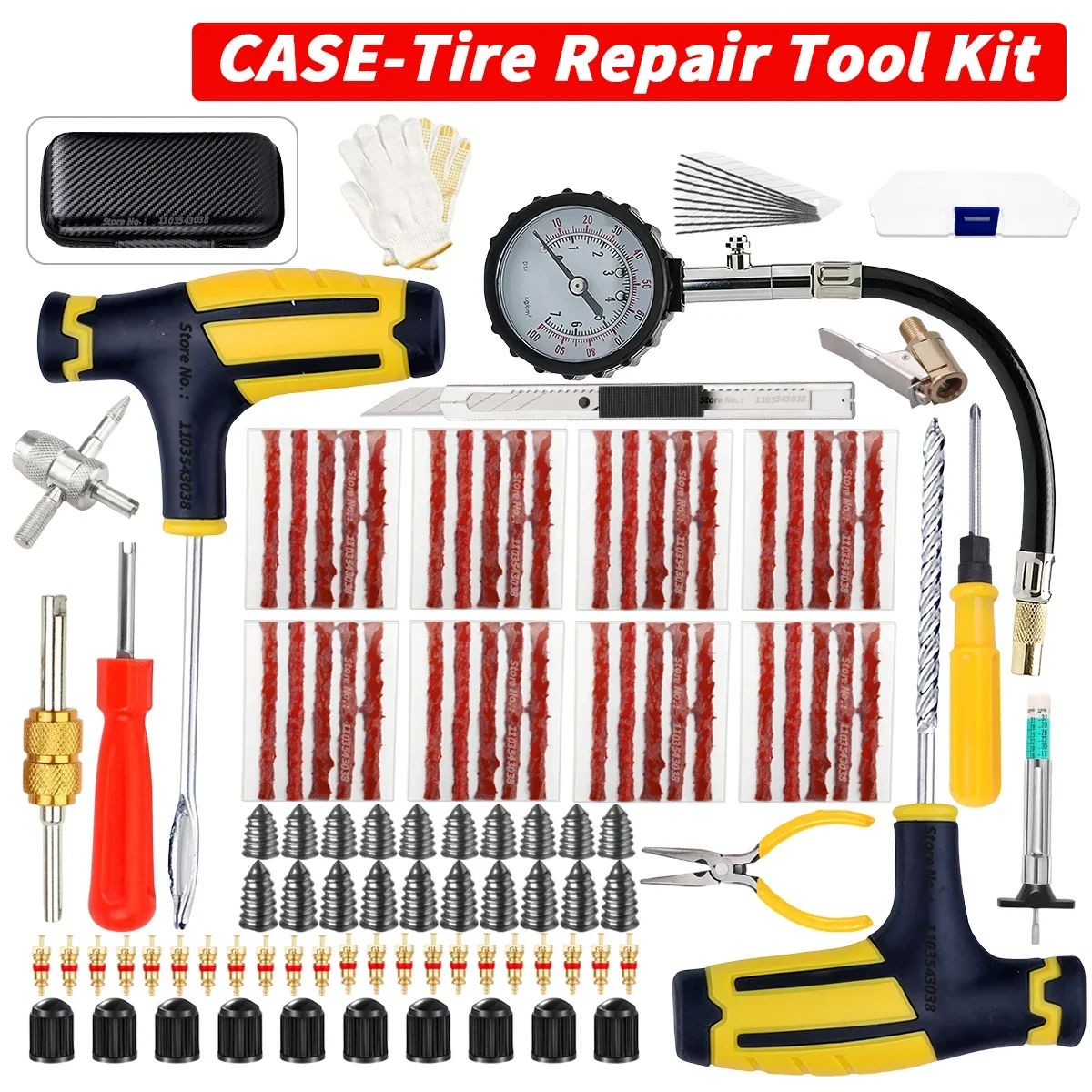 Car Tire Repair Kit Puncture Plug Tools Tyre Puncture Emerge
