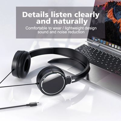 3.5mm/Type-C Wired Headphones  Foldable Adjustable Headset B