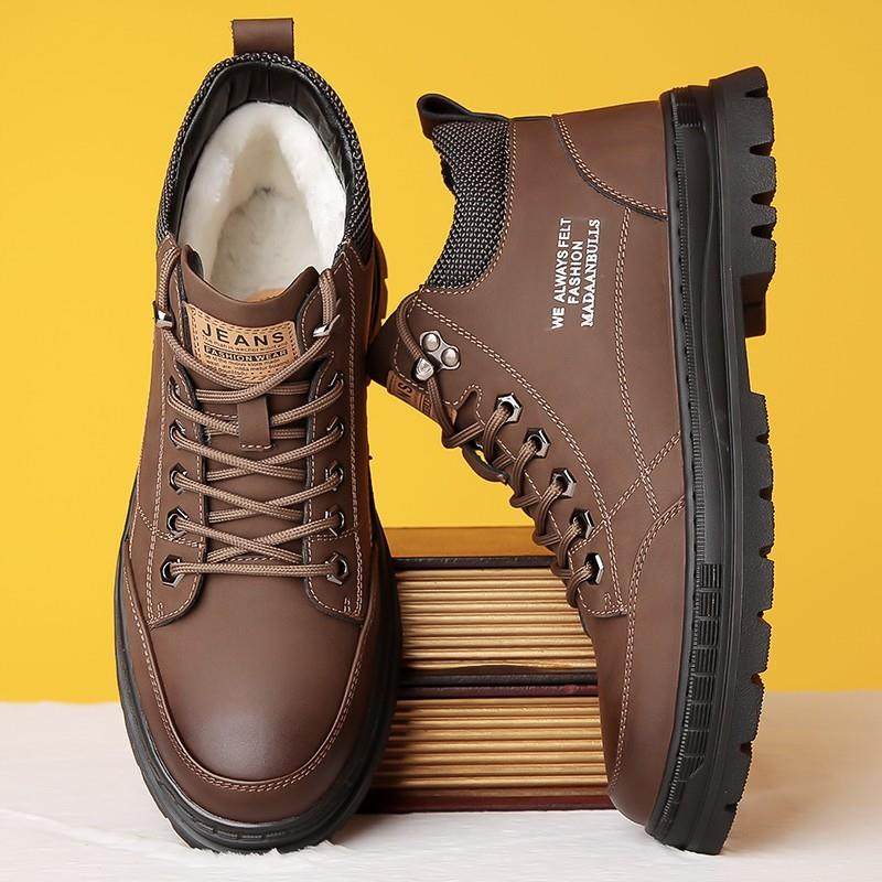 勃牛男鞋高档飞行员休闲鞋男牛皮缓震鞋子路咖斯男士真皮保暖棉鞋,流行男鞋,棉鞋,淘宝优惠券,粉丝福利购,淘宝优惠卷