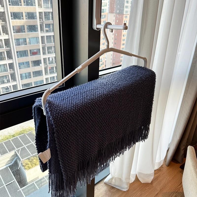 荞芬伸缩加长防滑大衣架家用阳台被子床单浴巾无痕晾晒架熙曦好物