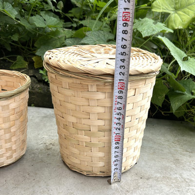 广西竹编茶篓六堡茶礼盒包装 散茶 黑茶竹篮收纳筐 茶叶包装带盖