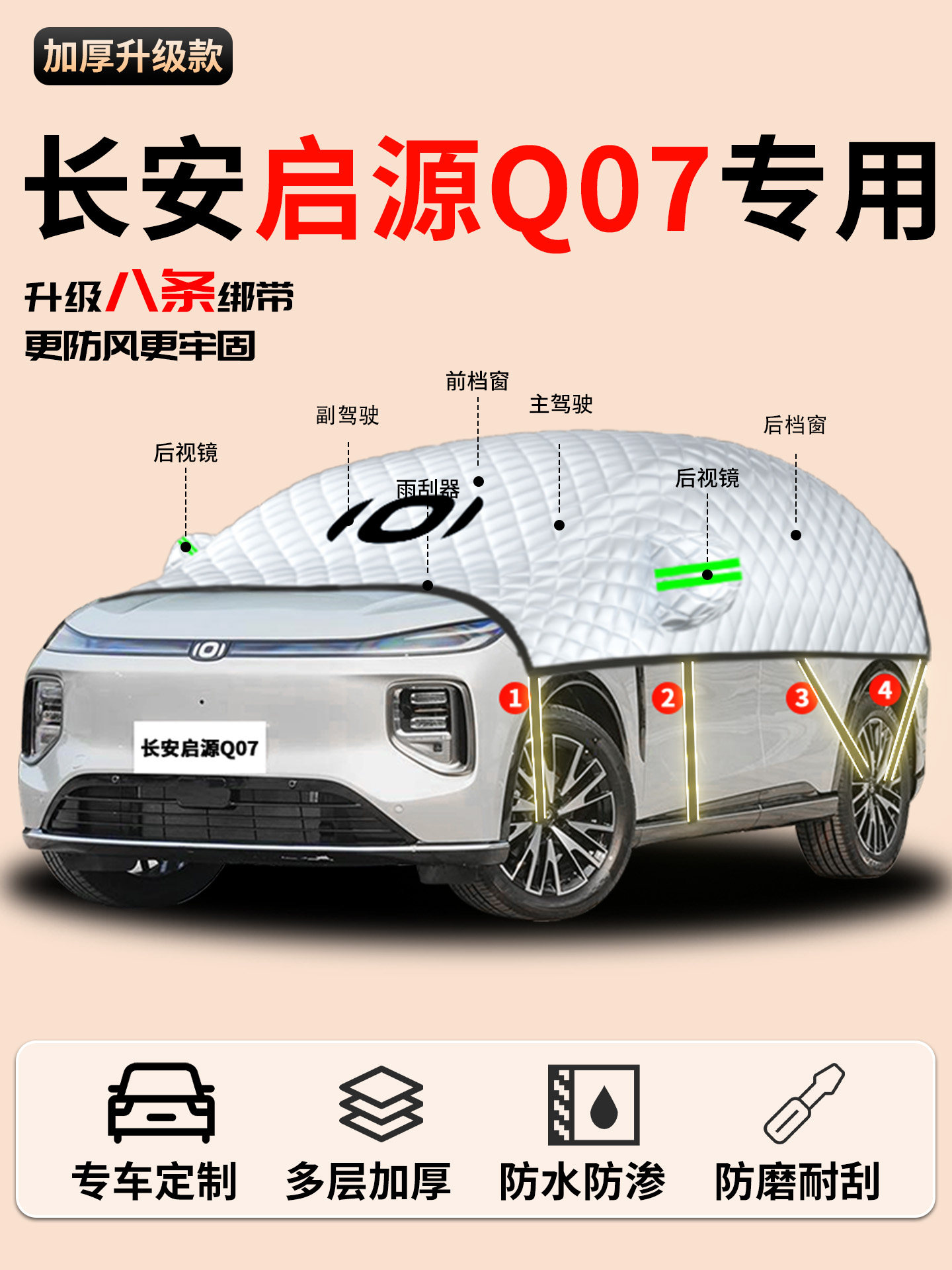 长安启源Q07汽车防雪防冻遮雪挡前挡风玻璃罩车衣车风挡遮雪用品