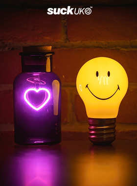 H的礼物清单丨英国[设计师品牌]SUCK UK无线氛围笑脸灯泡新年礼物