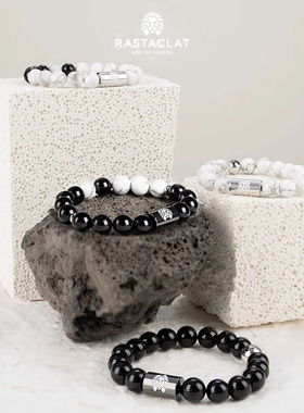 H的礼物清单丨美国「转运珠」RASTACLAT 黑白玛瑙国情侣手链礼物
