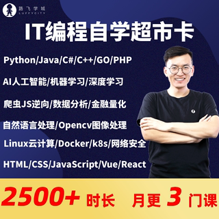 Python/Go/Java/Linux人工智能数据分析前端测试网络安全超市卡