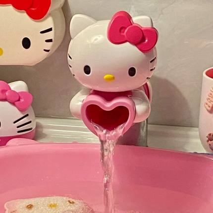 hellokitty水龙头卫生间洗手防溅水龙头延伸器kt猫水龙头套嘴