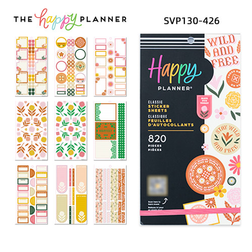 【花卉贴纸合集2】HAPPYPLANNER美国创意手账本30张计划本日程本