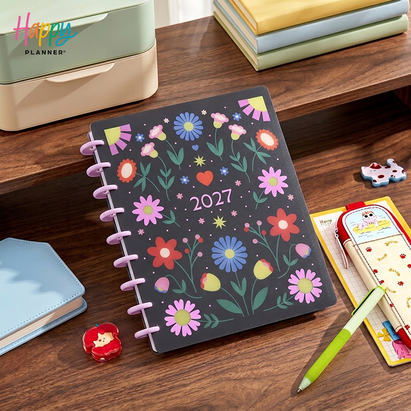 【繁花拾光】THE HAPPY PLANNER中号B5横排版计划本27.1-27.12蘑菇环花卉活页本进口文创ins送礼图片
