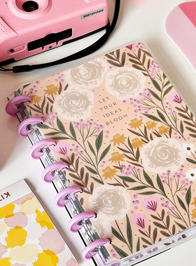 【春日讯号】THE HAPPY PLANNER手账笔记本活页本B6简约可拆卸日记本计划本少女可爱高颜值花卉手帐本