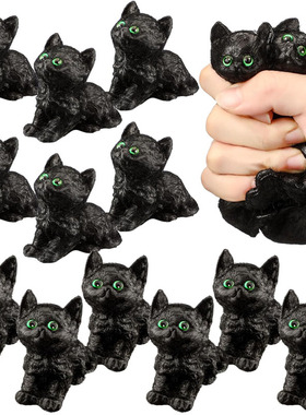 3Pcs Halloween Stress Relief Toys Black Cat Fidget Squeeze猫