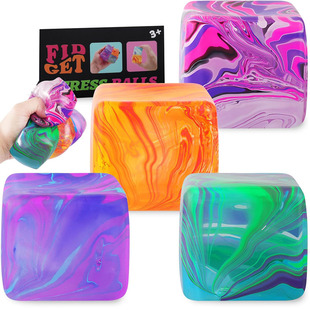 4pcs rhyolite Fidget Toys Squishy Stress Cube Ice Sugar Ball