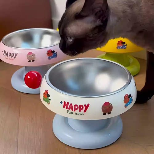 多巴胺猫碗不锈钢护颈不易打翻