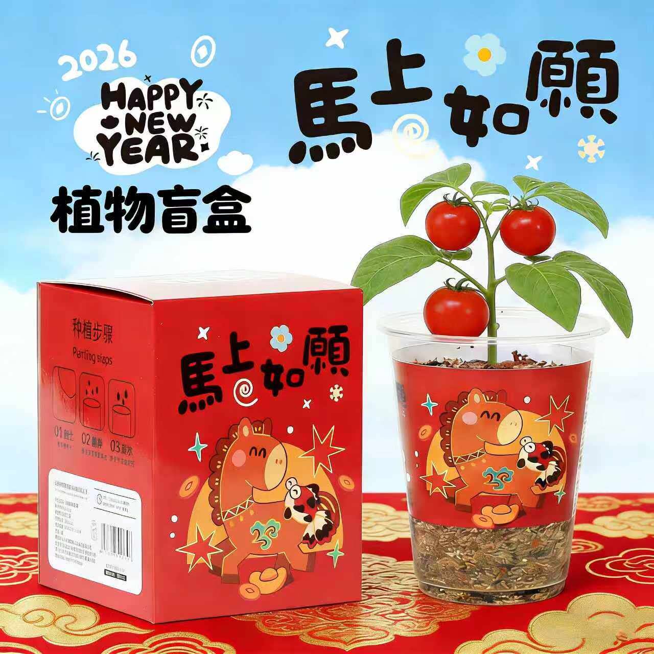 马年植物盲盒植物观察diy科学种子幼儿园学生生日礼物可定制