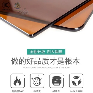茶色钢化玻璃定做 红木家具桌面 茶色玻璃茶几餐桌台面防爆耐高温