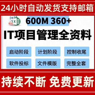 IT软件app项目管理启动计划执行控制收尾文档投标书Word模板Excel