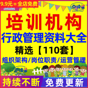 教育学校培训班机构早教中心组织架构岗位职责部门说明书运营管理