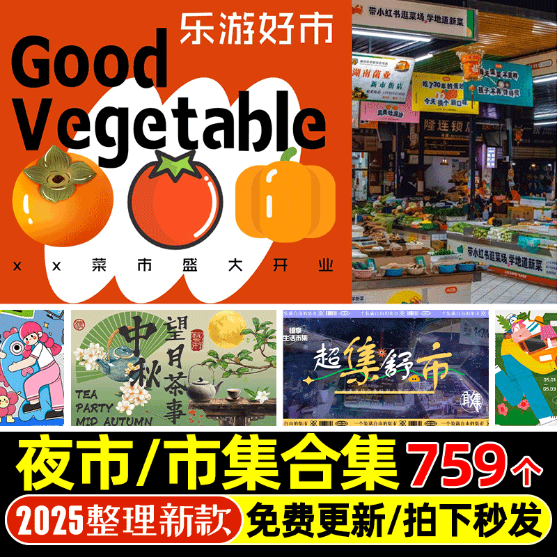 2025市集网红夜市集市商业街区广场主题活动设计策划营销方案PPT