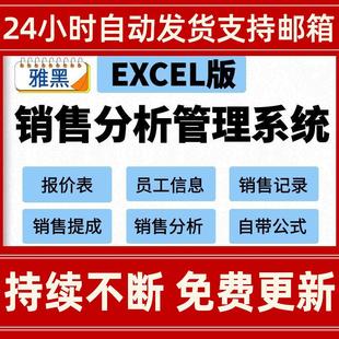 销售分析管理系统EXCEL表格模板产品报价表员工信息提成工资汇总