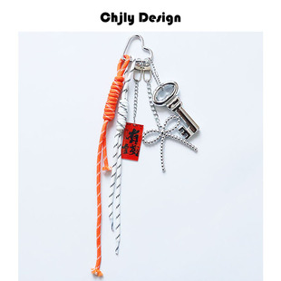 情侣钥匙扣汽车挂饰潮 m系多巴胺色包包挂件韩国ins同款 四季 新款