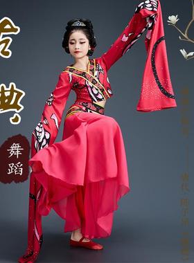 新款少儿水袖舞女汉唐楚优踏歌行佣梦演出服楚鼓声声古典舞表演服