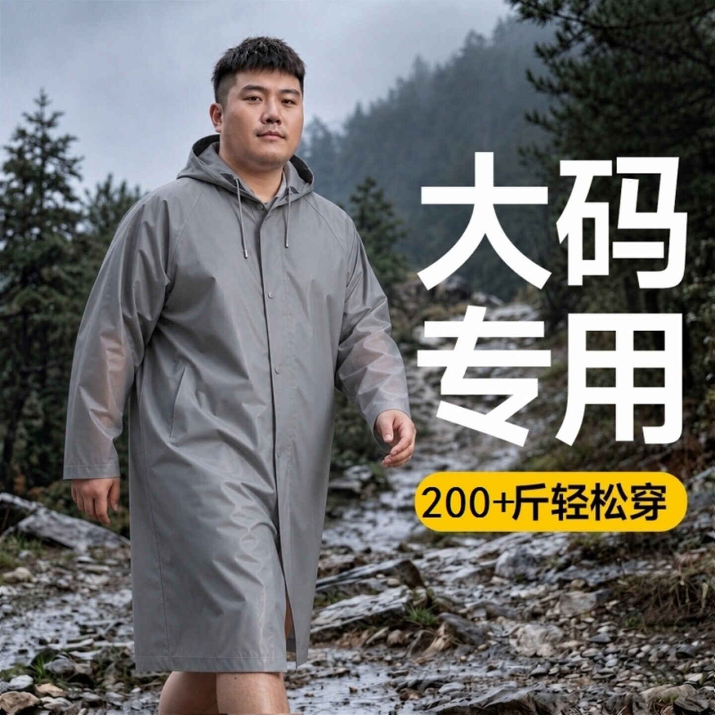 一次性雨衣加肥加大成人雨衣加肥加大码特大超大外穿加厚旅行便携
