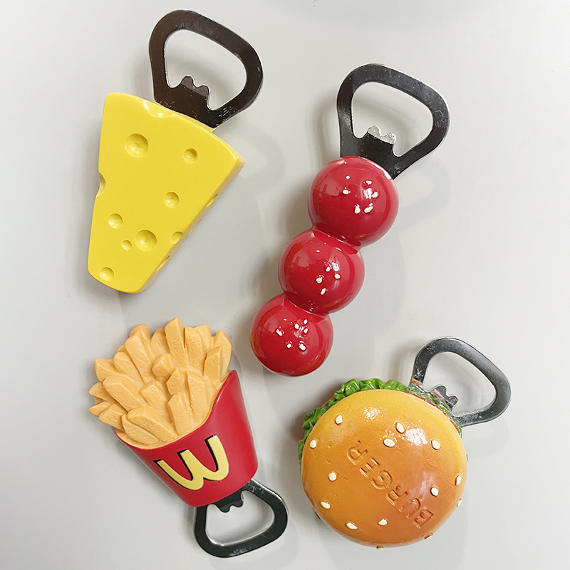 冰箱贴开瓶器啤酒起子启瓶器立体磁吸式啤酒起瓶器冰箱装饰贴