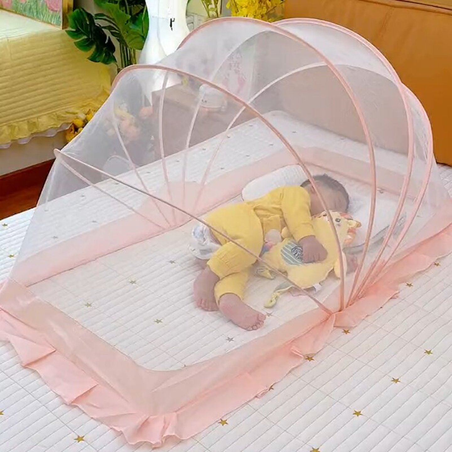 婴儿床蚊帐全罩式通用可折叠宝宝新生儿小孩免安装床上蚊帐防蚊罩