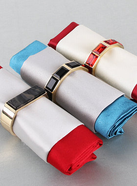 金色大号毛巾扣摆件红宝石装饰餐巾扣大理石纹毛巾扣环浴室毛巾扣